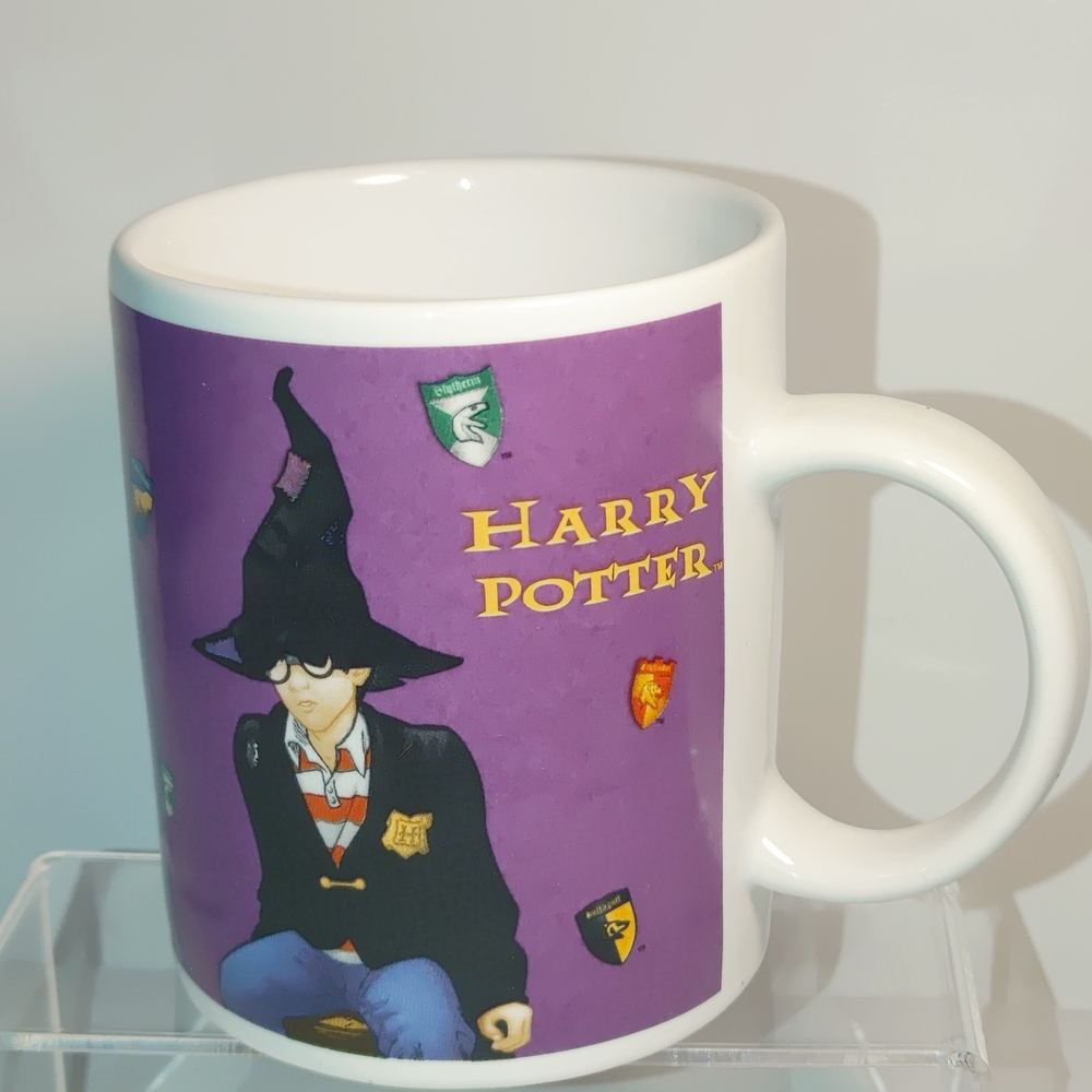 2001 Harry Potter & Sorcerers ⚛️Ceramic Mug Hogwarts Warner Bros Enesco 11 oz